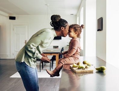 Mom and daughter in the kitchen